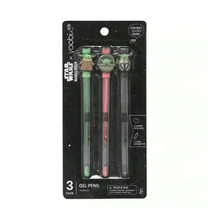 Star Wars 3Pack Gel Pen Set Yoda Chewbacca Darth Vader Disney Yoobi
